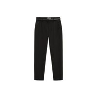 Mango cropped straight fit pantalon zwart - thumbnail