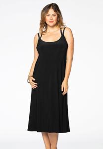 Yoek Jurk met bandjes | Zwart | Maat 46/48