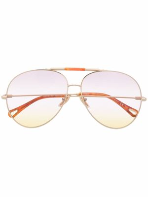 Chloé Eyewear lunettes de soleil à monture aviateur - Or