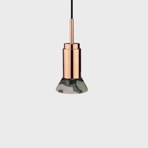 Anour Donya Onyx Trapeze Hanglamp - Gemixte kap - Gepolijst koper