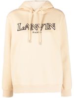 Lanvin hoodie en coton à logo brodé - Tons neutres