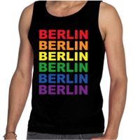 Regenboog Berlin gay pride zwarte tanktop voor heren