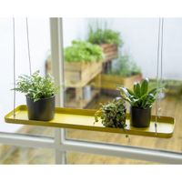 Esschert Design Plantenblad hangend rechthoekig L goudkleurig - thumbnail