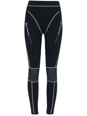 Balmain legging à coutures contrastantes - Noir