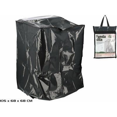 Gerimport afdekhoes/beschermhoes voor tuinstoelen/barbecue - zwart - 105 x 68 x 68 cm