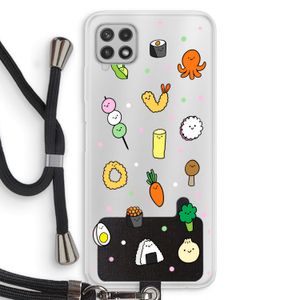 Happy bento friends: Samsung Galaxy A22 4G Transparant Hoesje met koord