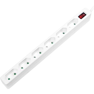 LogiLink LPS232 Stekkerdoos met schakelaar 6-voudig Wit Randaarde stekker 1 stuk(s)
