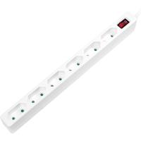 LogiLink LPS232 Stekkerdoos met schakelaar 6-voudig Wit Randaarde stekker 1 stuk(s)