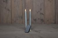 2PCS ZILVER RUSTIEK WAX DINER KAARS 23CM BEW. VLAM MET AFSTANDS BEDIENING 2XAA - Annas collection - thumbnail