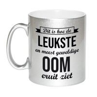 Leukste en meest geweldige oom cadeau mok / beker zilverglanzend 330 ml   -