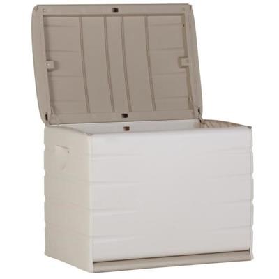 PLASTIKEN Afsluitbare kist met wielen - 190 L - Functioneel en esthetisch - Beige
