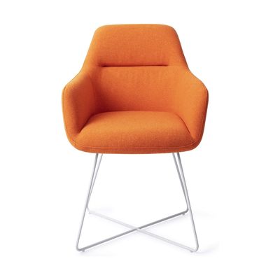 Jesper Home Kinko eetkamerstoel Tangerine cross white