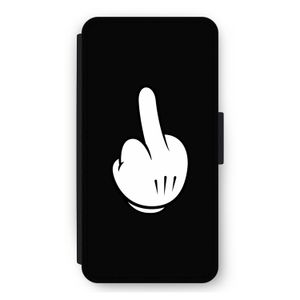 Middle finger black: iPhone 11 Pro Max Flip Hoesje