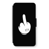 Middle finger black: iPhone 11 Pro Max Flip Hoesje