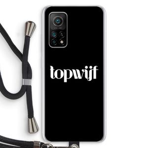 Topwijf Zwart: Xiaomi Mi 10T 5G Transparant Hoesje met koord