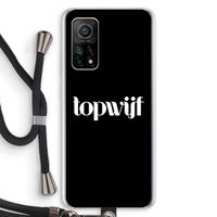 Topwijf Zwart: Xiaomi Mi 10T 5G Transparant Hoesje met koord