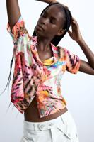 Tropisch overhemd met korte mouwen - RED - L