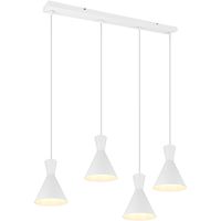 LED Hanglamp - Trion Ewomi - E27 Fitting - 4-lichts - Rechthoek - Mat Wit - Aluminium - thumbnail