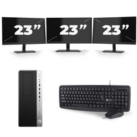 HP EliteDesk 800 G3 Micro Tower - Intel Core i5-6e Generatie - 8GB RAM - 256GB SSD - Windows 11 + 3x 23 inch Monitor