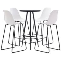 vidaXL 5-delige Barset kunststof wit - thumbnail