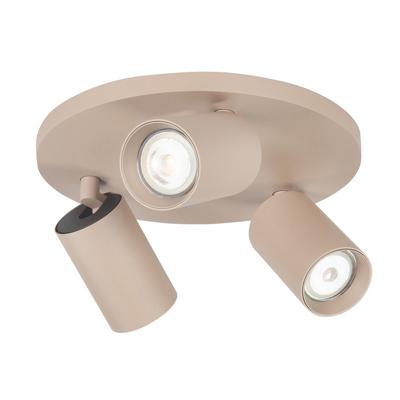 Highlight OpbouwspotMila 3-lichts rond zand bruin - S7492.03