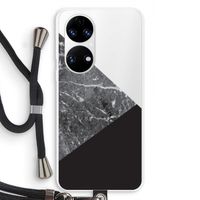 Combinatie marmer: Huawei P50 Transparant Hoesje met koord