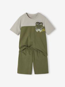 Jongens pyjashort krokodil olijf