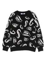 MSGM Kids sweat en coton à imprimé graphique - Noir - thumbnail