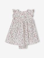 Feestelijke babyjurk met geïntegreerde bloomer ecru