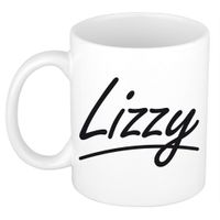 Naam cadeau mok / beker Lizzy met sierlijke letters 300 ml