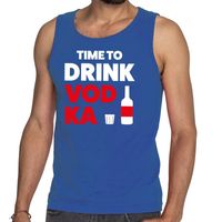 Time to drink Vodka tekst tanktop / mouwloos shirt blauw