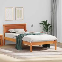 Bedframe met LED -striplichten met hoofdeinde Wasbruin 80 x 200 cm Grenenhout