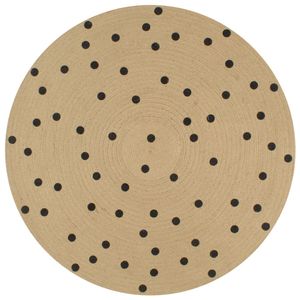 VidaXL Vloerkleed handgemaakt met print polkadot 90 cm jute