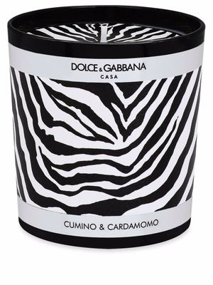 Dolce & Gabbana bougie parfumée à imprimé zèbre (250g) - Noir