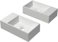 Saqu Fontein zonder kraangat links 40x22x10 cm Mat Wit