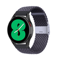 Braided nylon bandje - Donkergrijs - Samsung Galaxy Watch 3 - 45mm - thumbnail