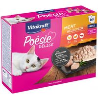 Vitakraft Poésie Délice met vlees natvoer kat multipack (6 x 85 g) 1 verpakking (6 x 85 g)