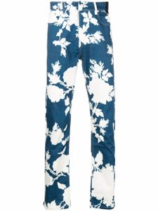 ERDEM jean droit à fleurs - Bleu