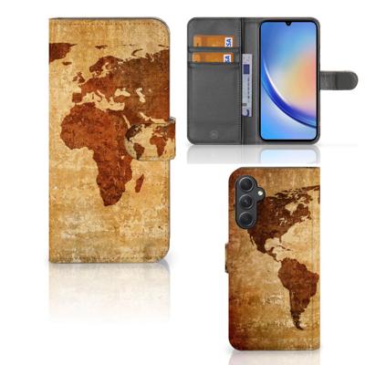Samsung Galaxy A24 4G | Flip Cover | Wereldkaart