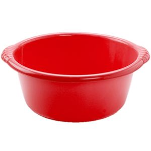 Kunststof teiltje/afwasbak rond 15 liter rood