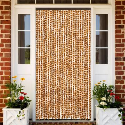 VidaXL Vliegengordijn 100x200 cm chenille okerkleurig en wit