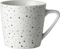 Dutch Rose loft zwart-wit koffiemok wit met glitters 20cl Dutch Rose loft zwart-wit koffiemok wit met glitters 20cl