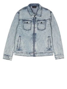 Emporio Armani Kids veste en jean à motif monogrammé - Bleu