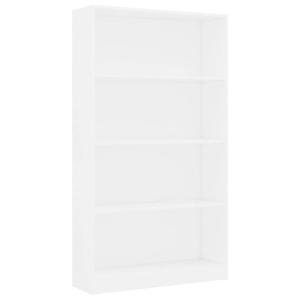 vidaXL Boekenkast met 4 schappen 80x24x142 cm bewerkt hout wit