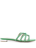 Aquazzura mules à ornements en cristal - Vert