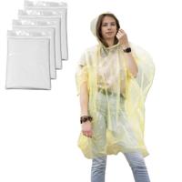 Regenponcho - 100x - transparant - wegwerp - voor volwassenen - one size fitts all - capuchon