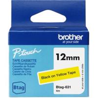 Brother BTAG-631 labelprinter-tape Zwart op geel Brother BTAG-631 labelprinter-tape Zwart op geel