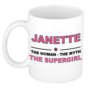 Janette The woman, The myth the supergirl cadeau koffie mok / thee beker 300 ml