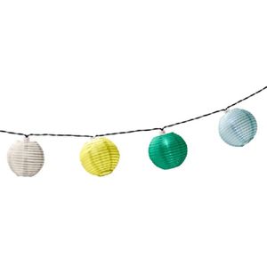 Solar lampion tuinverlichting/feestverlichting wit, geel, groen, lichtblauw 3.5m