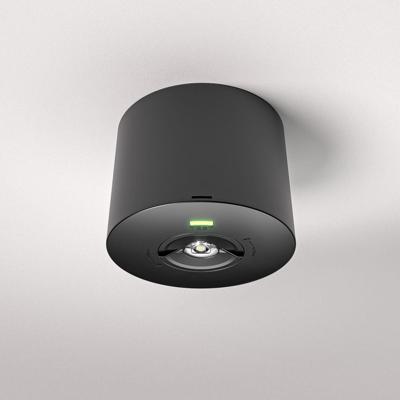 Locus - Noodverlichting opbouwspot zwart - 2 Watt 300 Lumen - 6000K daglicht wit - IP20 stofdicht - Met testknop